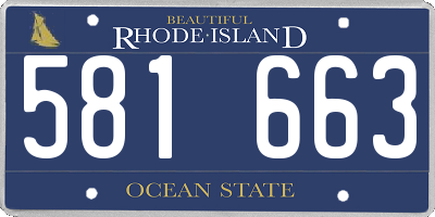 RI license plate 581663