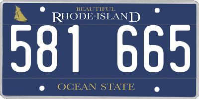 RI license plate 581665