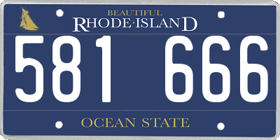 RI license plate 581666