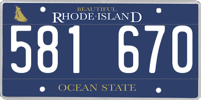 RI license plate 581670
