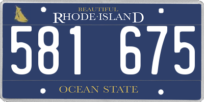 RI license plate 581675