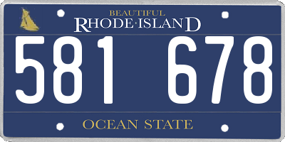 RI license plate 581678
