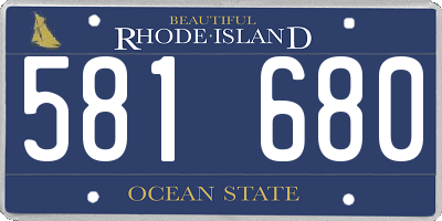 RI license plate 581680