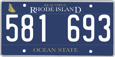 RI license plate 581693