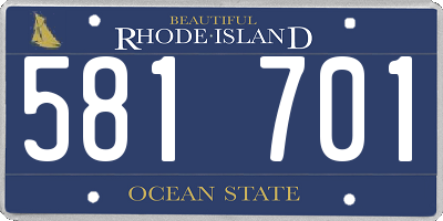 RI license plate 581701