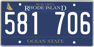 RI license plate 581706