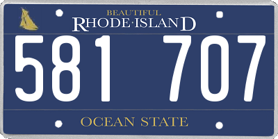 RI license plate 581707
