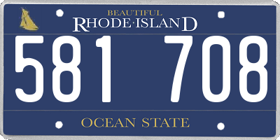 RI license plate 581708