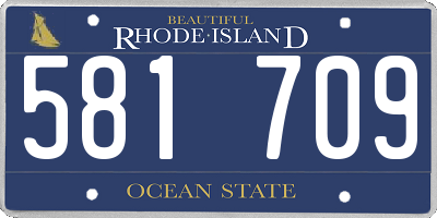 RI license plate 581709