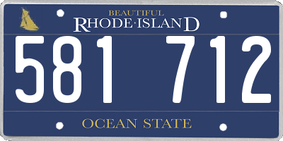 RI license plate 581712