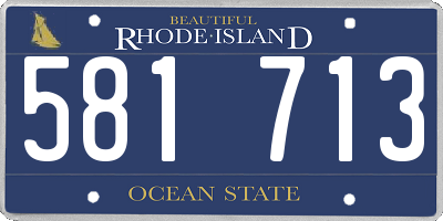 RI license plate 581713