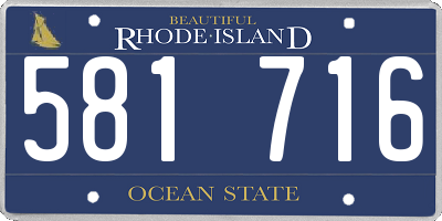 RI license plate 581716