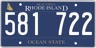 RI license plate 581722
