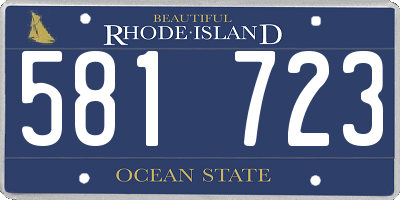 RI license plate 581723