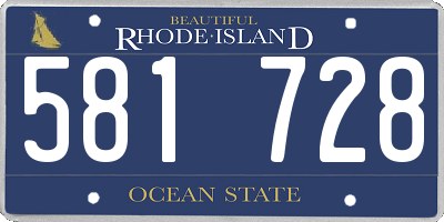 RI license plate 581728