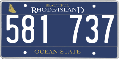 RI license plate 581737