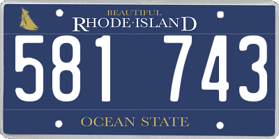 RI license plate 581743