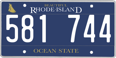RI license plate 581744