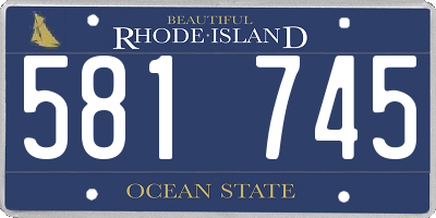 RI license plate 581745