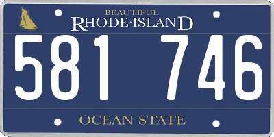 RI license plate 581746