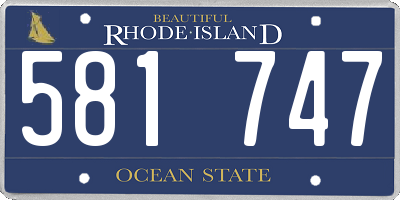 RI license plate 581747