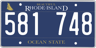 RI license plate 581748