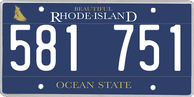 RI license plate 581751