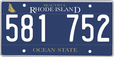 RI license plate 581752