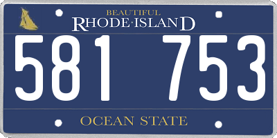 RI license plate 581753