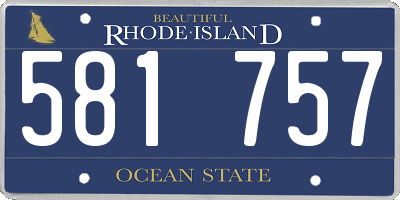 RI license plate 581757