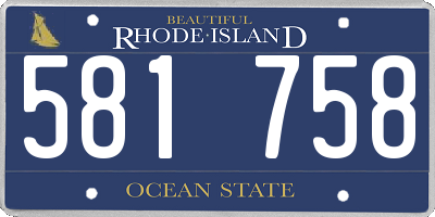 RI license plate 581758