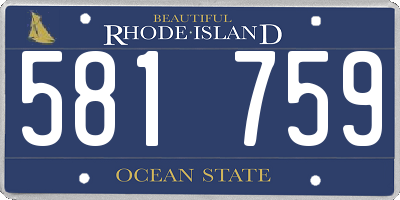 RI license plate 581759