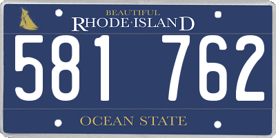 RI license plate 581762