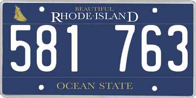 RI license plate 581763