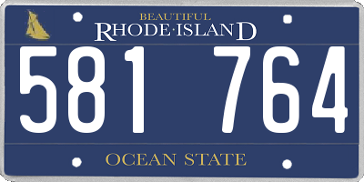 RI license plate 581764