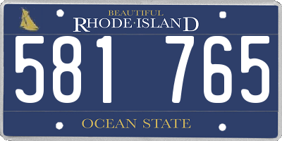 RI license plate 581765