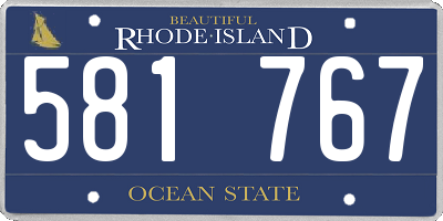RI license plate 581767