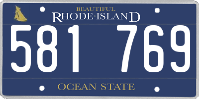 RI license plate 581769