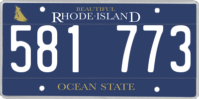 RI license plate 581773