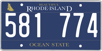 RI license plate 581774