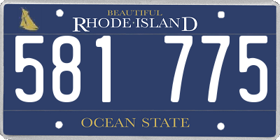 RI license plate 581775