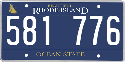 RI license plate 581776