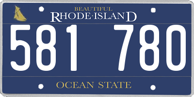 RI license plate 581780