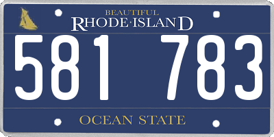 RI license plate 581783