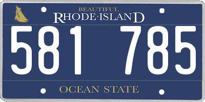 RI license plate 581785