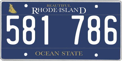 RI license plate 581786