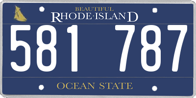 RI license plate 581787