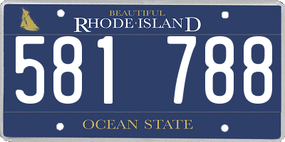 RI license plate 581788