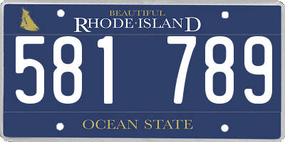 RI license plate 581789