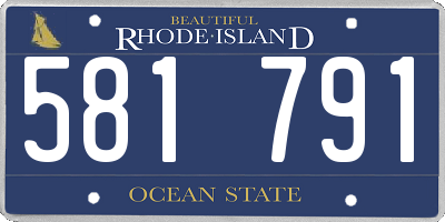 RI license plate 581791